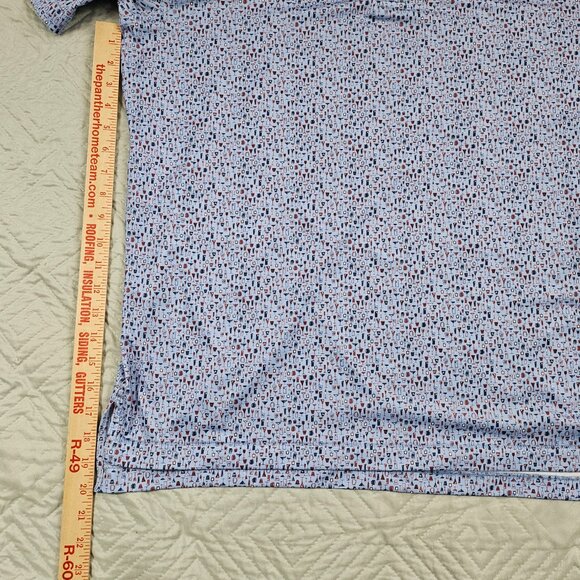 Peter Millar Shirt Mens L Summer Comfort Geometric Polo Golf Cocktails Party - Picture 6 of 9